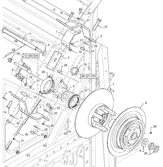417747 - Корпус подшипника шкива вариатора вала барабана молотильного ТС5